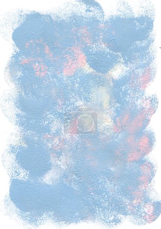 Foto de Fondo artístico azul-amarillo-rosa-blanco con pinturas acrílicas - Imagen libre de derechos