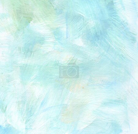 Foto de Fondo artístico cuadrado azul-verde con pinturas acrílicas utilizando la técnica de pincel seco - Imagen libre de derechos