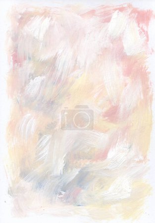 Téléchargez les photos : Fond artistique rose, blanc, bleu et jaune avec peinture acrylique au pinceau sec - en image libre de droit
