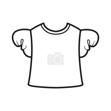 Illustration for Beautiful casual blouse with puff sleeves outline for coloring on a white background - Royalty Free Image