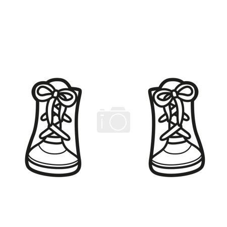 Illustration for Lace-up boots outline for coloring on a white background - Royalty Free Image