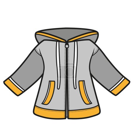 Illustration for Windbreaker jacket casual color variation for coloring page on a white background - Royalty Free Image