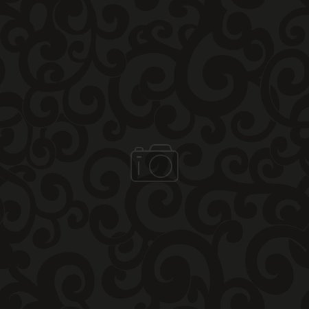 Illustration for Seamless abstract background with swirls in black and grey colors - Royalty Free Image