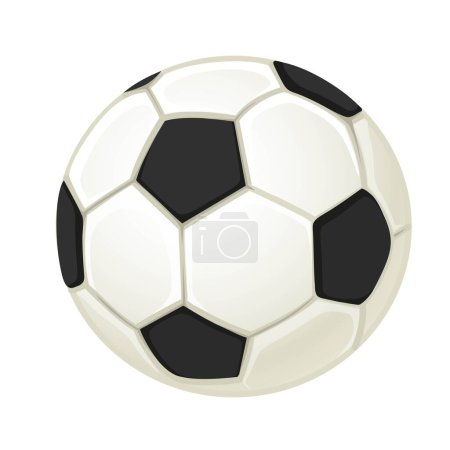 Téléchargez les illustrations : Dessin vectoriel ballon de football en cuir isolé sur fond blanc - en licence libre de droit