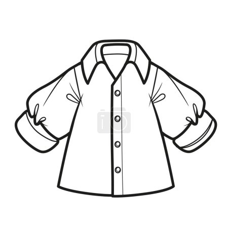 Ilustración de Hermosa camisa casual con las mangas enrolladas para colorear sobre un fondo blanco. Imagen producida sin el uso de ningún tipo de software de IA en cualquier etapa. - Imagen libre de derechos