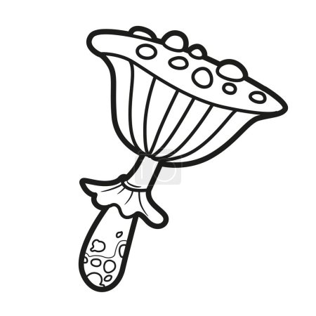 Poisonous fly agaric outlined for coloring page