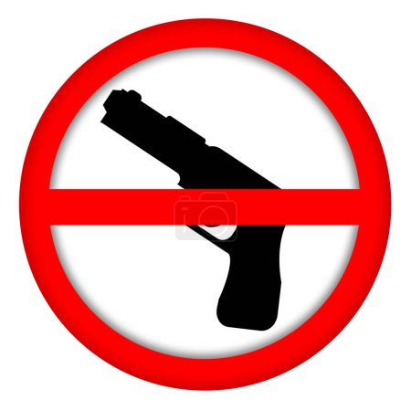 Foto de Cartel de armas prohibidas aislado sobre fondo blanco - Imagen libre de derechos