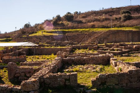 Téléchargez les photos : Vue panoramique du site archéologique grec de Morgantina, à l'intérieur de la Sicile en Italie. - en image libre de droit
