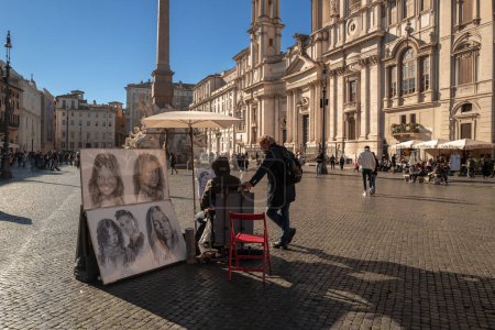 Foto de Roma, Italia- Noviembre 2022: La hermosa arquitectura de Piazza Navona - Imagen libre de derechos