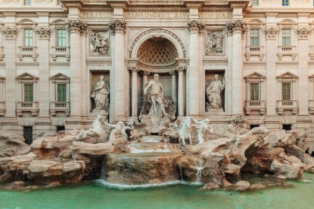 Photo for Rome, Italy- November 2022: The beautiful architecture of the famous Trevi fountain - Royalty Free Image