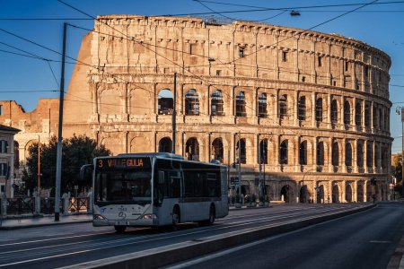 Photo for Rome, Italy- November 2022: The beautiful architecture of the Colosseum roman arena - Royalty Free Image