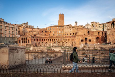 Photo for Rome, Italy- November 2022: The beautiful ruins and architectures by the Fori Imperiali parc - Royalty Free Image