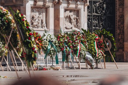 Photo for Milan, Italy - June 2023: The state funeral of Silvio Berlusconi at the Milan Cathedral, Duomo - Royalty Free Image