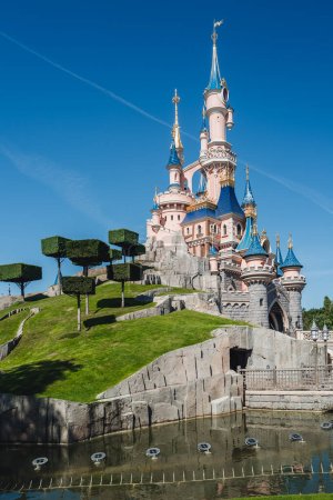 Photo for Paris, France- September 2023: The iconic castle at the amusement park Disneyland - Royalty Free Image