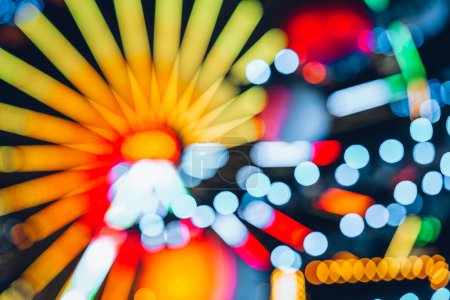 Photo for Luxembourg City, 01 December 2023 : Winterlights abstract background from Christmas markets in the city - Royalty Free Image