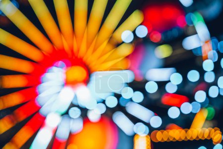 Photo for Luxembourg City, 01 December 2023 : Winterlights abstract background from Christmas markets in the city - Royalty Free Image