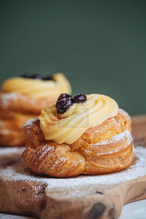 Photo for Zeppola, a traditional italian pastry to celebrate Father's day - Royalty Free Image