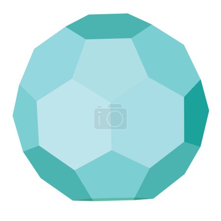 Téléchargez les illustrations : Polygone 3D en couleur turquoise, objet isolé sur fond blanc, illustration vectorielle, figure mathématique, eps - en licence libre de droit