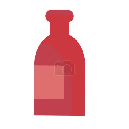 Téléchargez les illustrations : Red plastic bottle possibly with ketchup or some kind of tomato sauce, isolated object on a white background, vector illustration, eps - en licence libre de droit