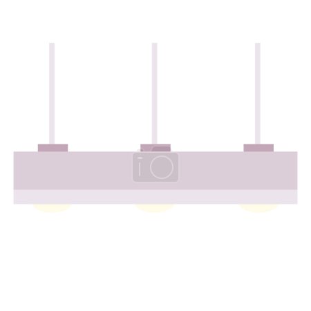 Téléchargez les illustrations : Lighting lamp of three light bulbs, flat, isolated object on a white background, vector illustration, eps - en licence libre de droit