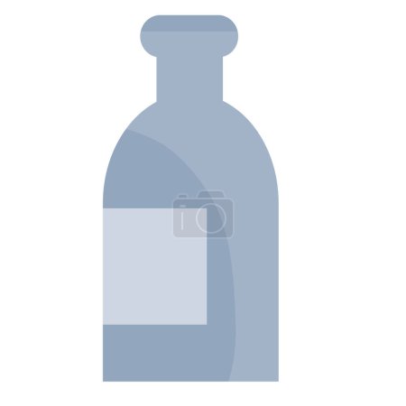 Ilustración de Black plastic bottle, flat, isolated object on a white background, vector illustration, eps - Imagen libre de derechos