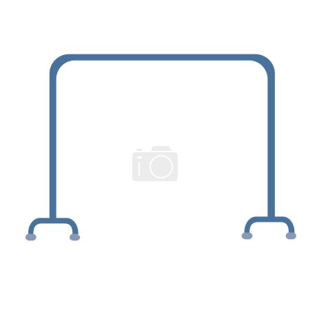 Illustration for Flat, large, self-standing clothes rail with legs in dark color, isolated object on a white background, vector illustration, eps - Royalty Free Image