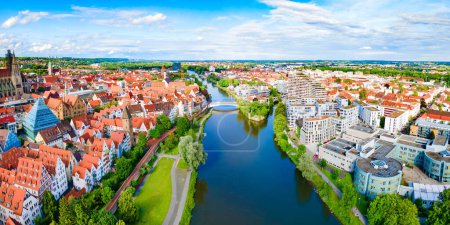Vue panoramique aérienne de la ville d'Ulm en Allemagne
