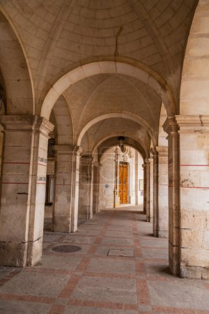 Photo for Santiago de Compostela, Spain: Archs od the Palace de Raxoi on Obradoiro Square, Santiago de compostela - Royalty Free Image