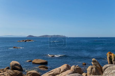 Foto de Coast of Baiona in Galicia, Spain - Imagen libre de derechos