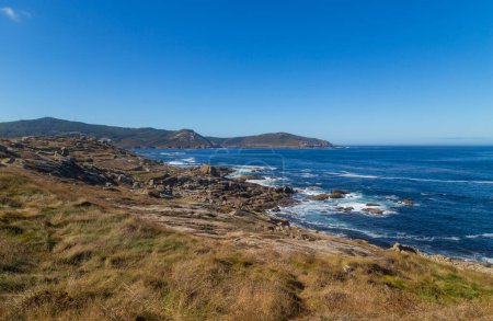 Photo for View of the coast near Cape Finisterre, La Coruna, Spain. The most western point in Europe and end of the pilgrim route to Santiago. - Royalty Free Image