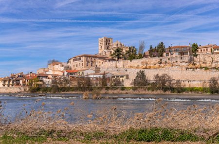 Photo for Zamora cathedral, old town and Douro river. Zamora, Spain - Royalty Free Image