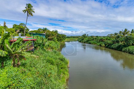 Téléchargez les photos : Rivière Nadi serpentant à travers la vallée aux Fidji. - en image libre de droit