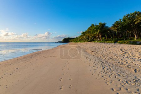 Foto de Vista de la playa de Blue Lagoon en la isla de Nacula, Islas Yasawa, Fiyi - Imagen libre de derechos