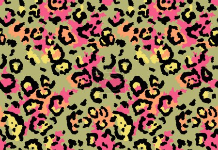 Foto de Patrón de piel de leopardo sin costuras. Fondo de impresión de leopardo salvaje de moda. Diseño de estampado textil de tela animal pantera moderna. Elegante ilustración de color vectorial - Imagen libre de derechos