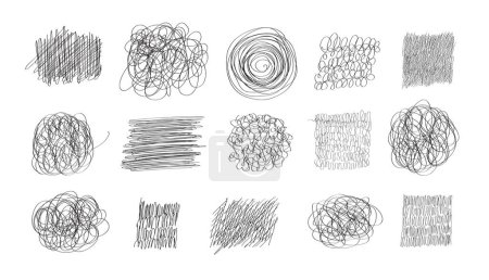 Foto de Scribble lines set. Collection of doodles hatching design elements. Vector simple illustration - Imagen libre de derechos