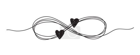 Foto de Infinity love icon. Continuous line art drawing Hearts with Infinity symbol. Friendship and love concept. Best friend forever. Vector illustration - Imagen libre de derechos