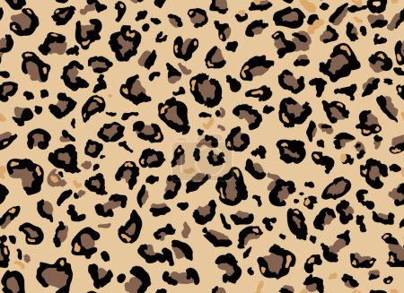 Foto de Patrón de piel de leopardo sin costuras. Fondo de impresión de leopardo salvaje de moda. Diseño de estampado textil de tela animal pantera moderna. Elegante ilustración de color vectorial. - Imagen libre de derechos