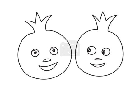 Foto de Granada. Dibujos animados fruta emoji diseño vector ilustración. - Imagen libre de derechos