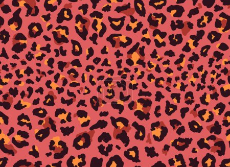 Foto de Patrón de piel de leopardo sin costuras. Fondo de impresión de leopardo de color salvaje de moda. Diseño de estampado textil de tela animal pantera moderna. Elegante ilustración de color vectorial - Imagen libre de derechos