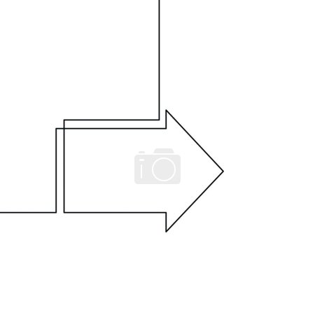 Foto de Flecha lineal Elemento de diseño infográfico para presentación. Dibujo continuo de línea. Ilustración vectorial. - Imagen libre de derechos