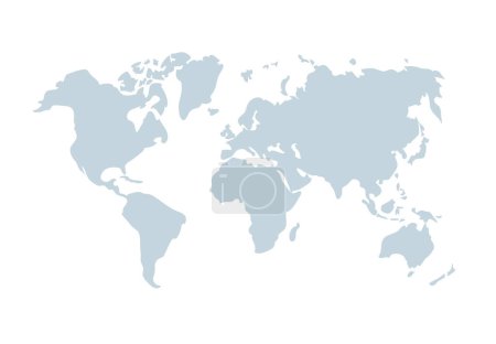 Ilustración de Mapa del mundo. Ilustración de vectores de silueta ligera. - Imagen libre de derechos