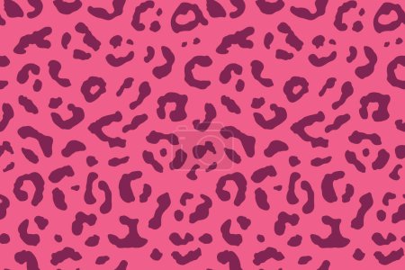 Patrón de piel de leopardo sin costuras. Fondo de impresión de leopardo salvaje de moda. Diseño de estampado textil de tela animal pantera moderna. Ilustración elegante vector púrpura