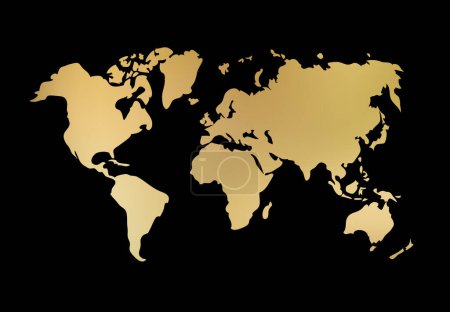 Foto de Mapa del mundo. Silueta dorada vector ilustración - Imagen libre de derechos