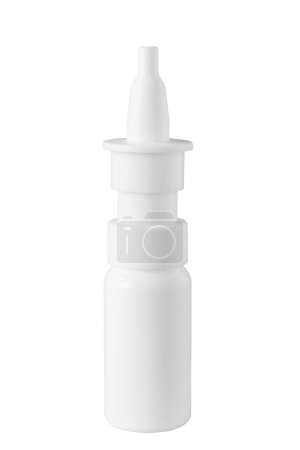 Photo for Medicine bottle nasal spray isolated on white - Royalty Free Image