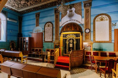 Interior of synagogue in Tbilisi, Georgia, January 6, 2023.