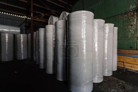 Photo for Rolls of paper in the warehouse - Royalty Free Image