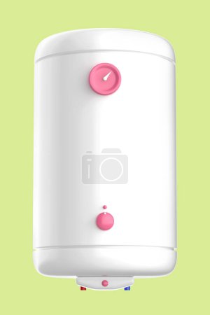 Téléchargez les photos : Simple electric water heater on green background - en image libre de droit