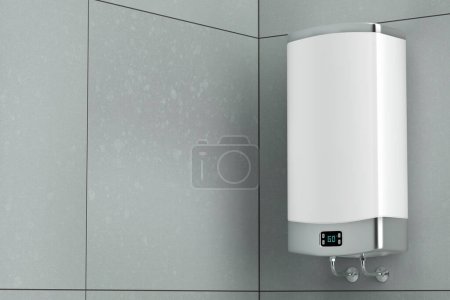 Téléchargez les photos : Chauffe-eau intelligent de stockage dans la salle de bain - en image libre de droit