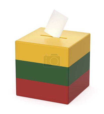 Ballot box with the national flag of Lithuania