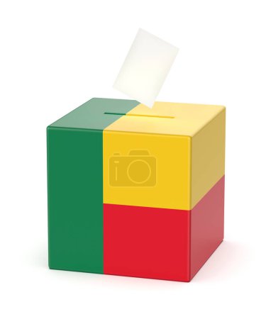 Ballot box with the national flag of Benin